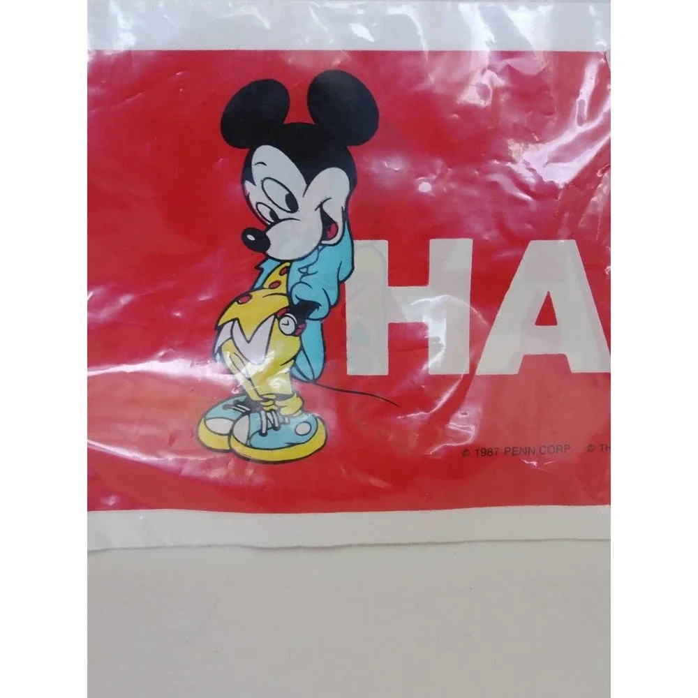 Vtg Disney Mickey Happy Birthday Banner Donald Minnie Goofy Plastic Party (5)